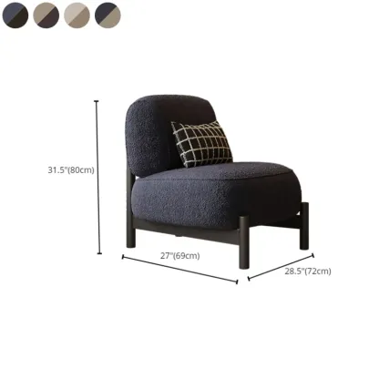 Modern Mohair Side Chairs in Black & Beige #size