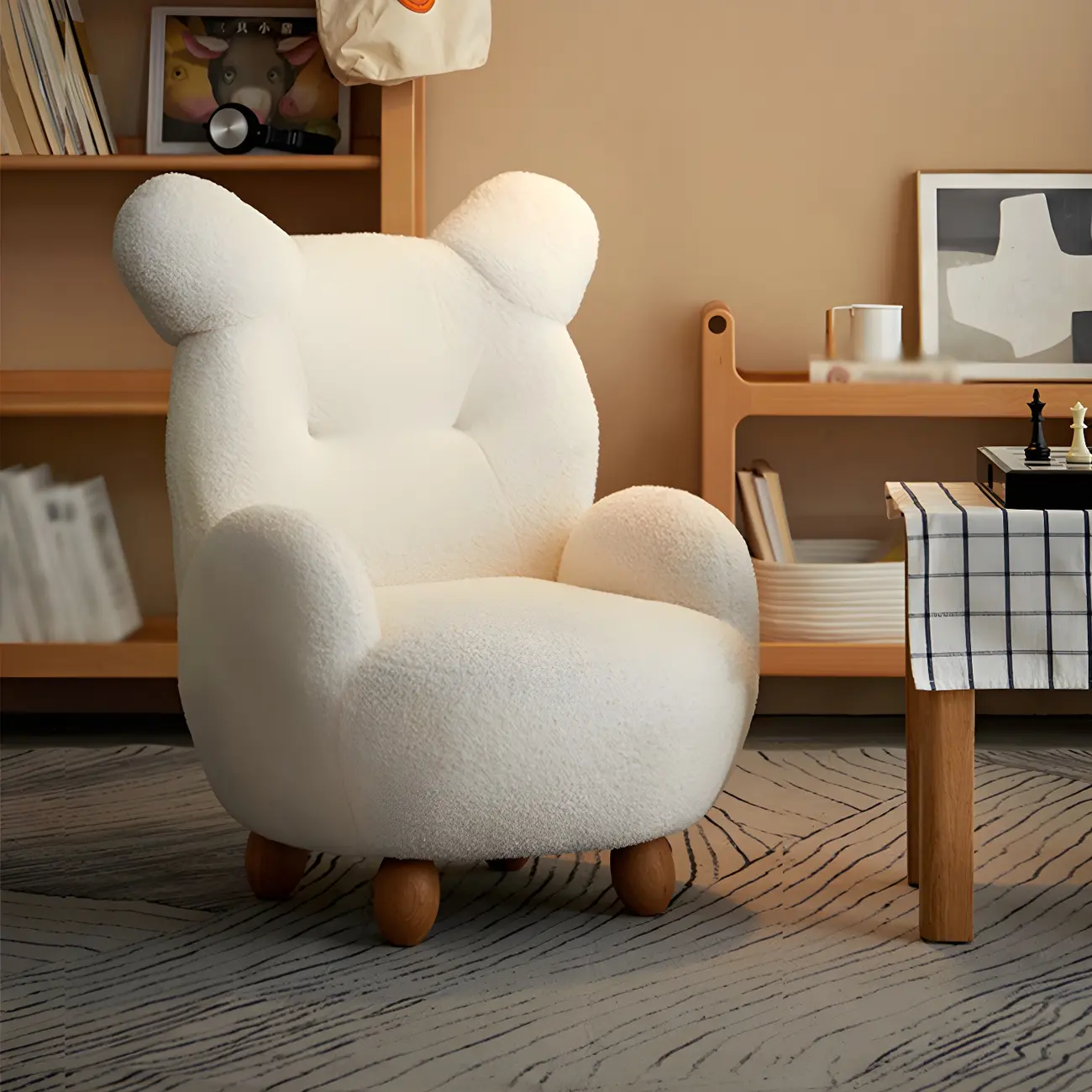 Contemporary Wool Blend Accent Chair with Memory Foam Image - 1 | homeyfad