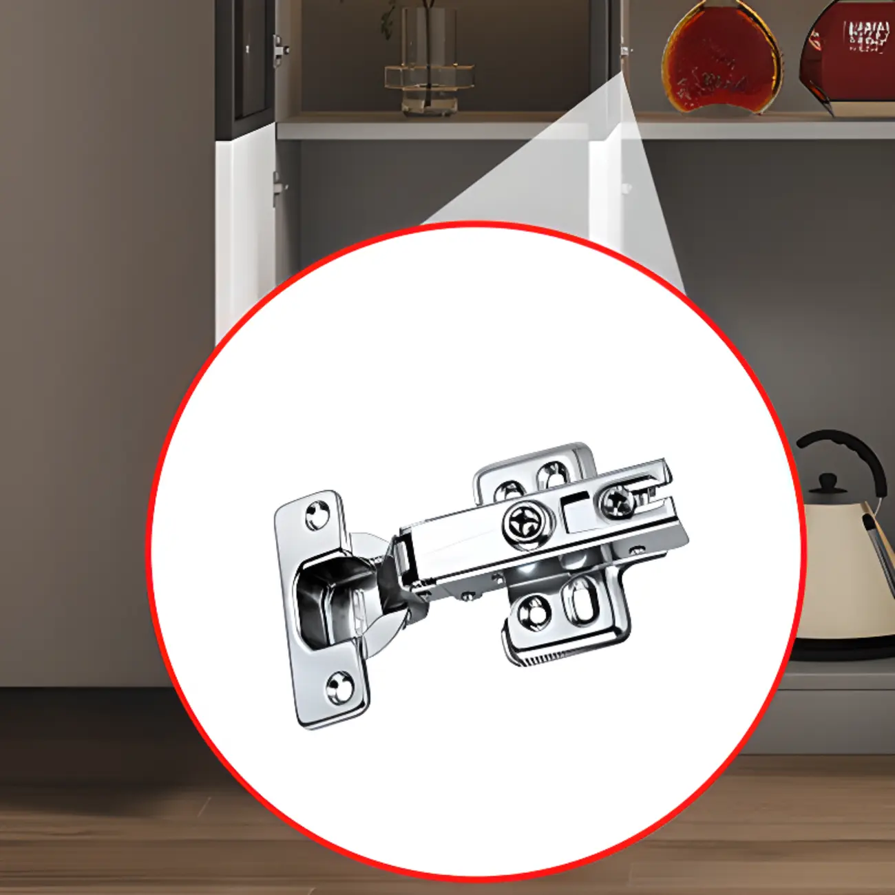 Stylish Glass Display Cabinet with Shelves & Lighting for Kitchen Image - 10 | homeyfad