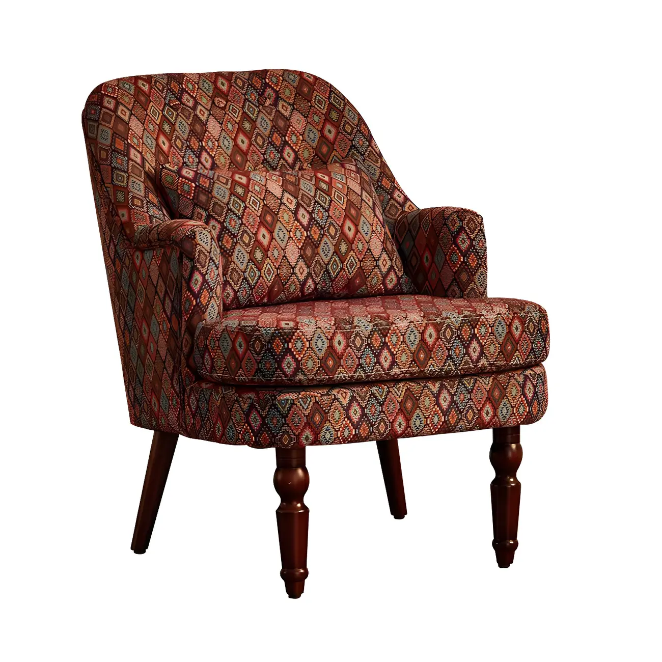 Scandinavian Patterned Upholstery Lounge Chair Image - 4 | homeyfad