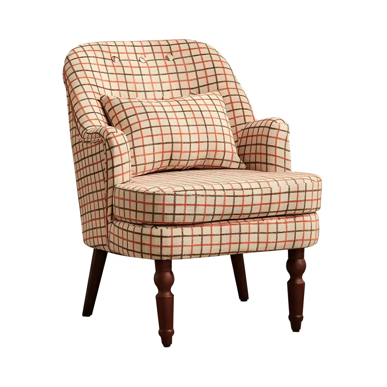 Scandinavian Patterned Upholstery Lounge Chair Image - 5