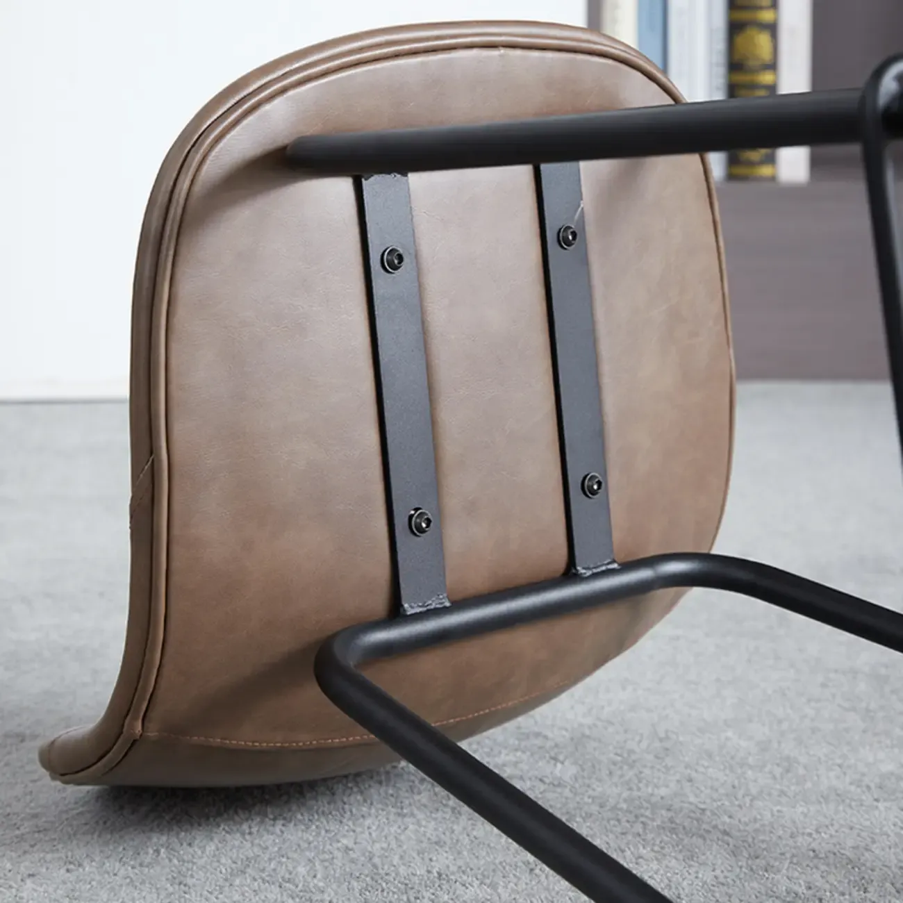 Modern Leather Bar Stools with Backrest for Home Image - 9