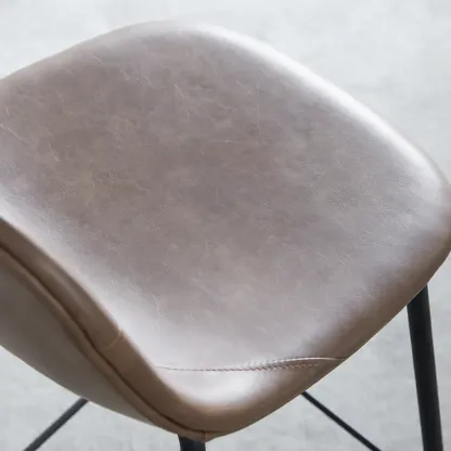 Modern Leather Bar Stools with Backrest for Home Image - 13