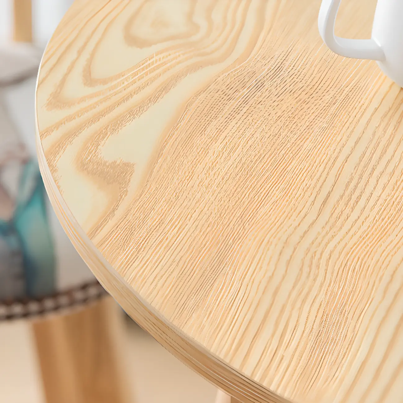 Nordic Wooden 36 inches Round Bar Table Set with Footrest Image - 4 | homeyfad