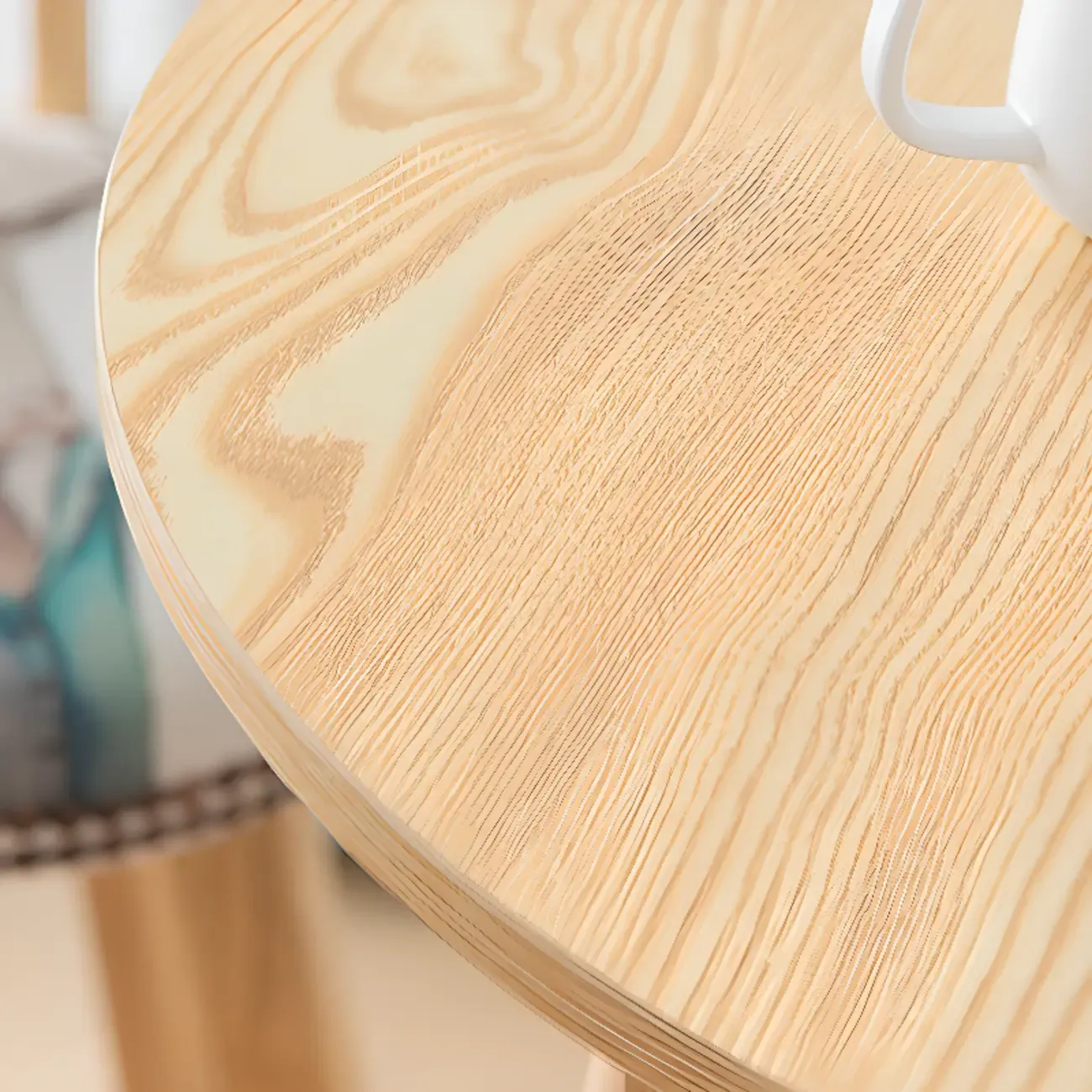 Nordic Wooden 36 inches Round Bar Table Set with Footrest Image - 4