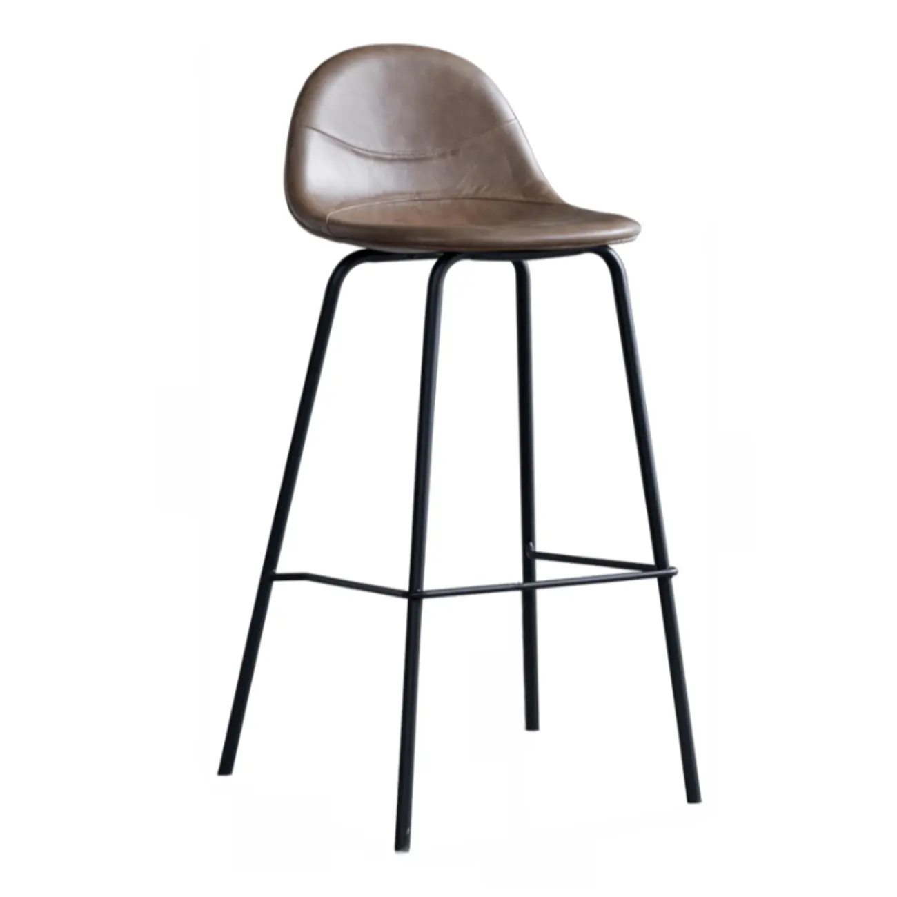 Modern Leather Bar Stools with Backrest for Home Image - 15 | homeyfad
