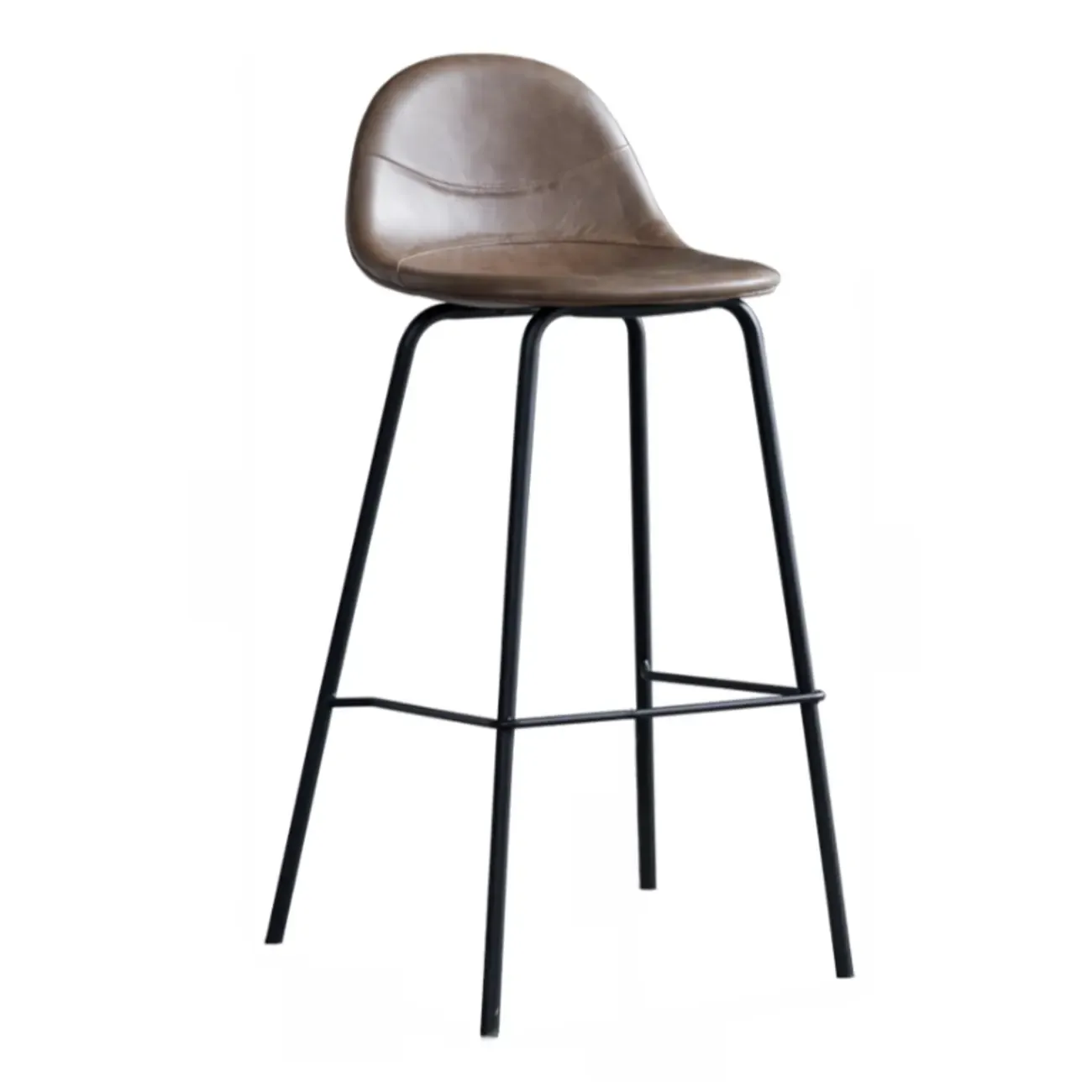 Modern Leather Bar Stools with Backrest for Home Image - 15