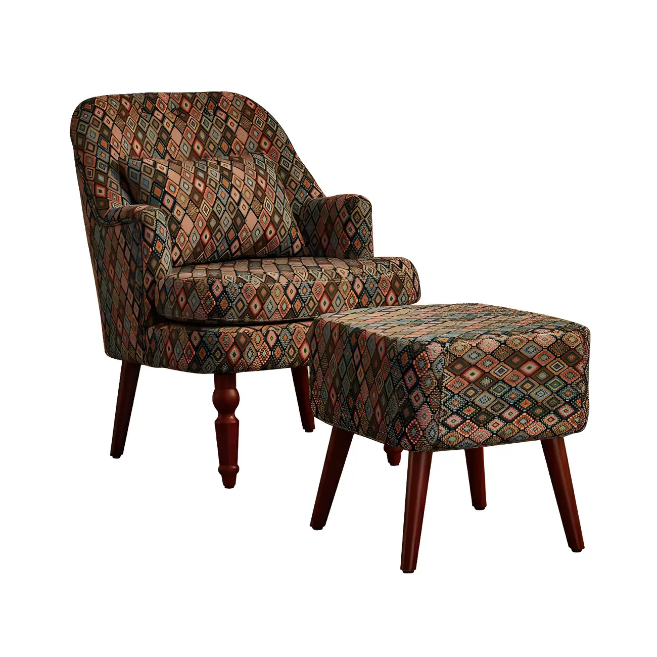 Scandinavian Patterned Upholstery Lounge Chair Image - 3 | homeyfad