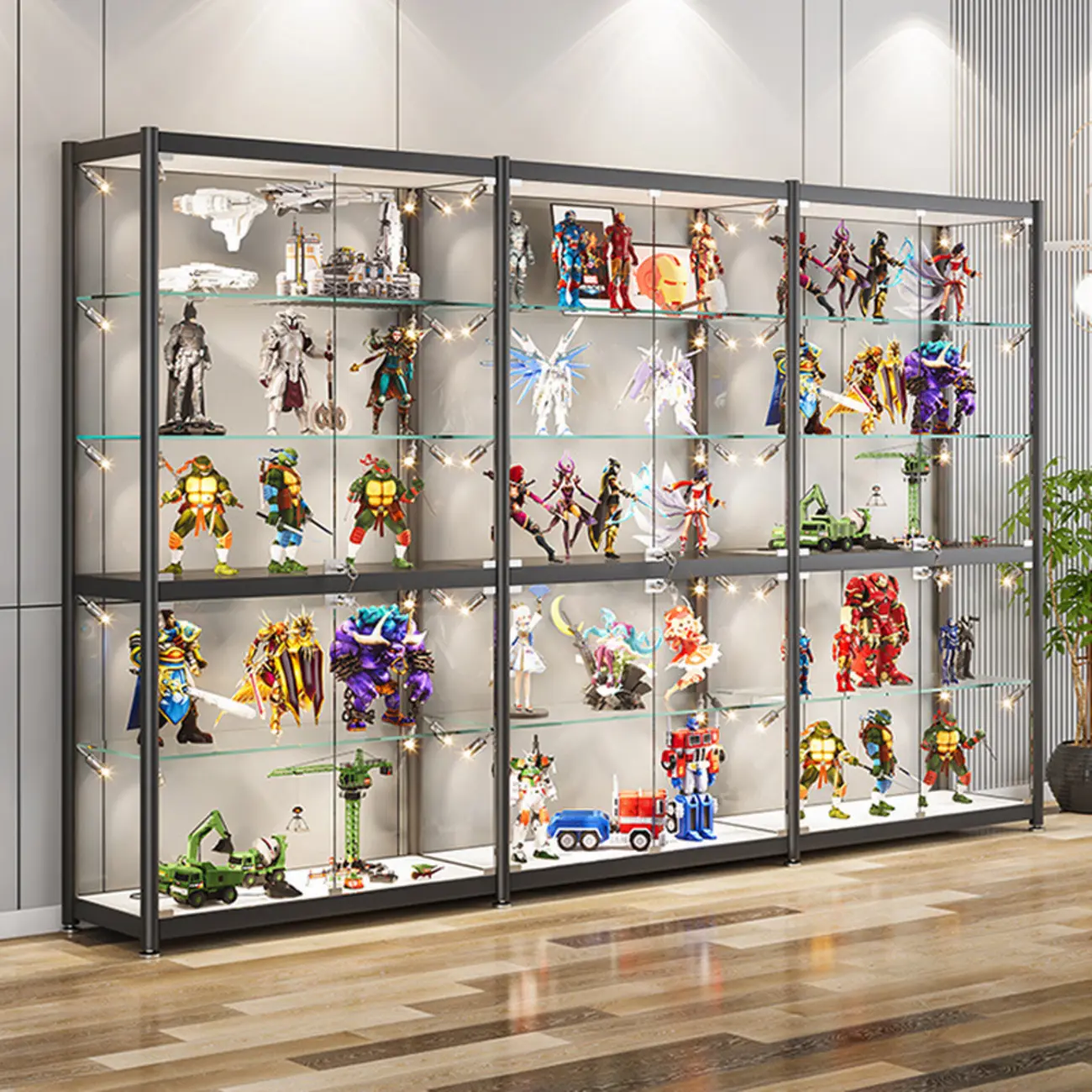 Metal Glass Display Cabinet Modern for Collectibles Image - 2 | homeyfad