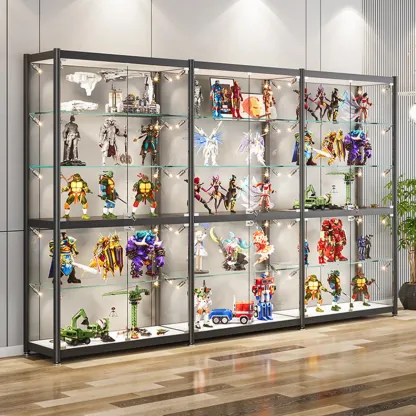 Metal Glass Display Cabinet Modern for Collectibles Image - 2