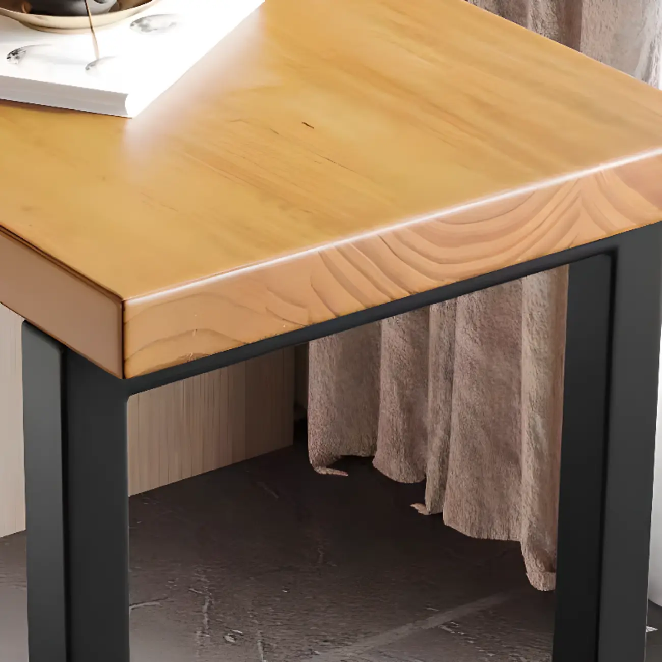 Nordic Pine Wood Rectangular Bar Table with Storage Rack for Dining Room Image - 7 | homeyfad