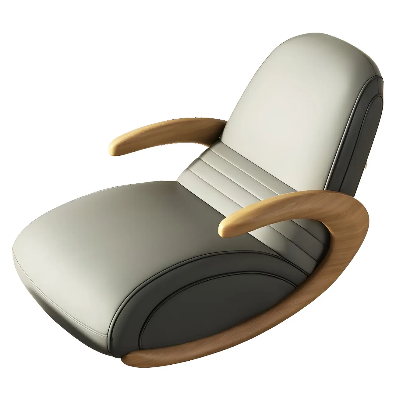 Modern Upholstered Wood Rocking Chair with Optional Ottoman Image - 2 | homeyfad