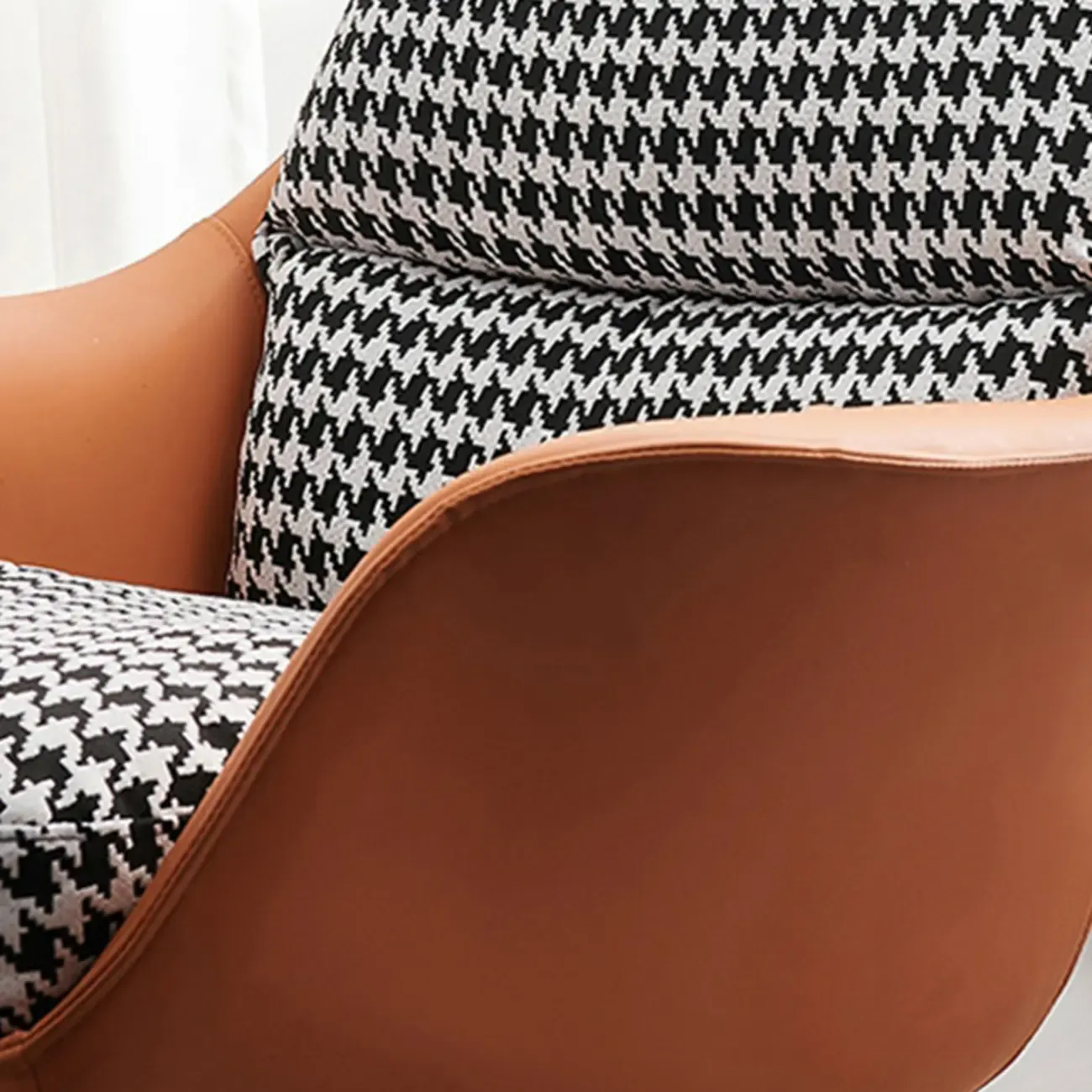 Houndstooth Upholstered Rocking Chair with Track Arm Image - 11