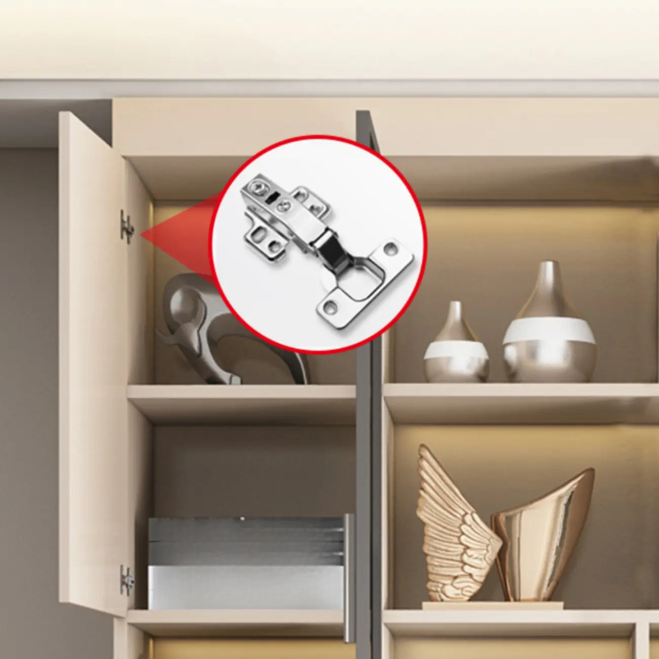 Modern Wooden Display Cabinet with Glass Shelves Image - 18 | homeyfad