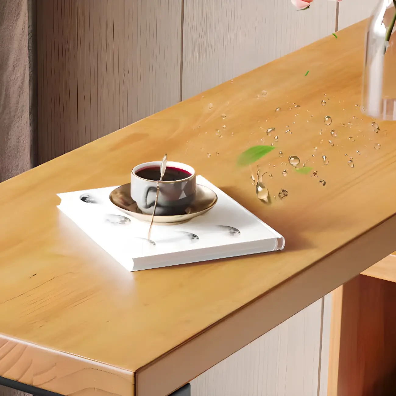 Nordic Pine Wood Rectangular Bar Table with Storage Rack for Dining Room Image - 8 | homeyfad