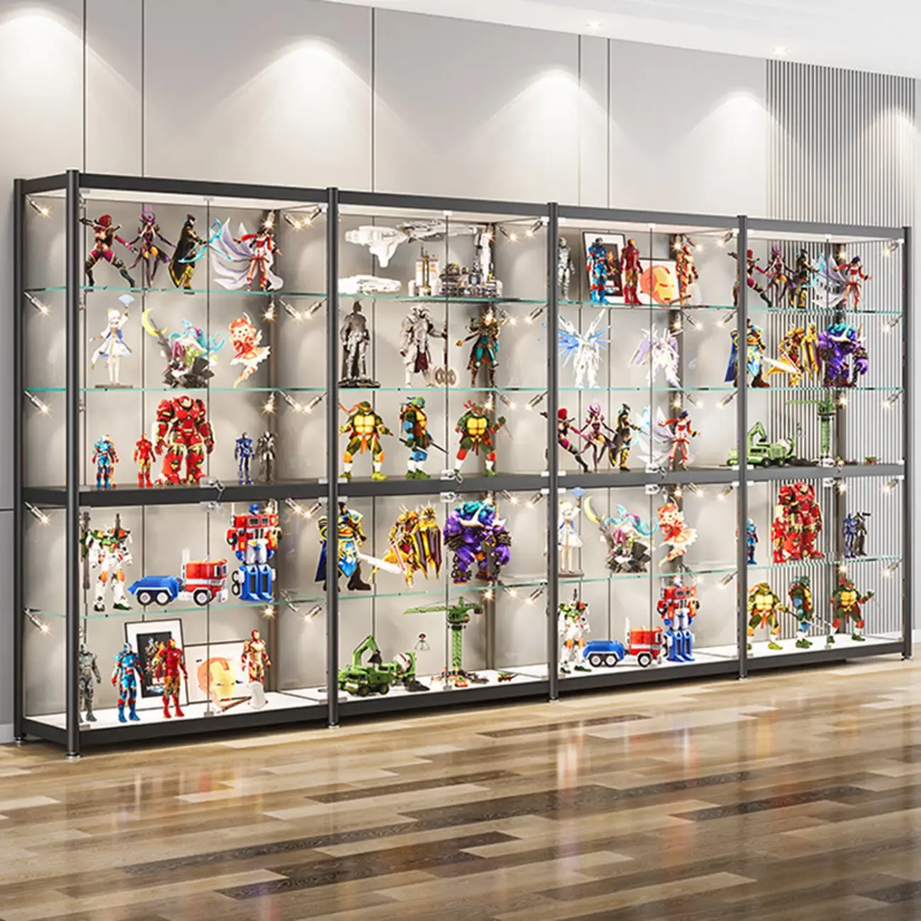 Metal Glass Display Cabinet Modern for Collectibles Image - 4