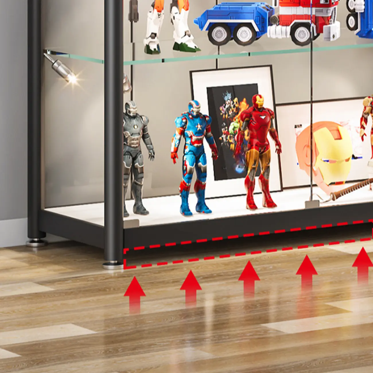 Metal Glass Display Cabinet Modern for Collectibles Image - 5 | homeyfad