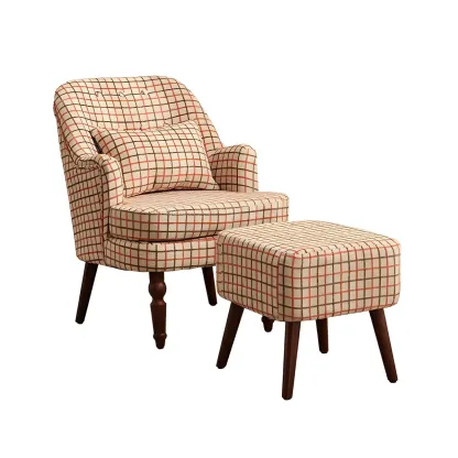 Scandinavian Patterned Upholstery Lounge Chair Image - 18