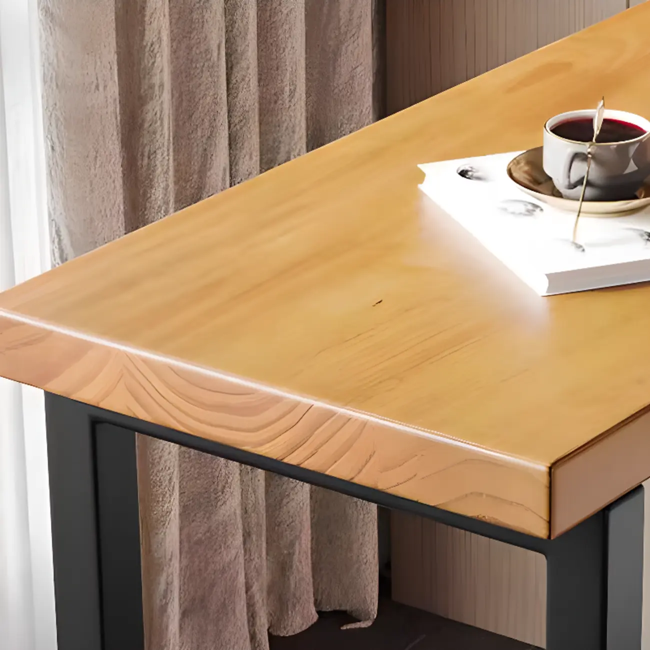 Nordic Pine Wood Rectangular Bar Table with Storage Rack for Dining Room Image - 11 | homeyfad