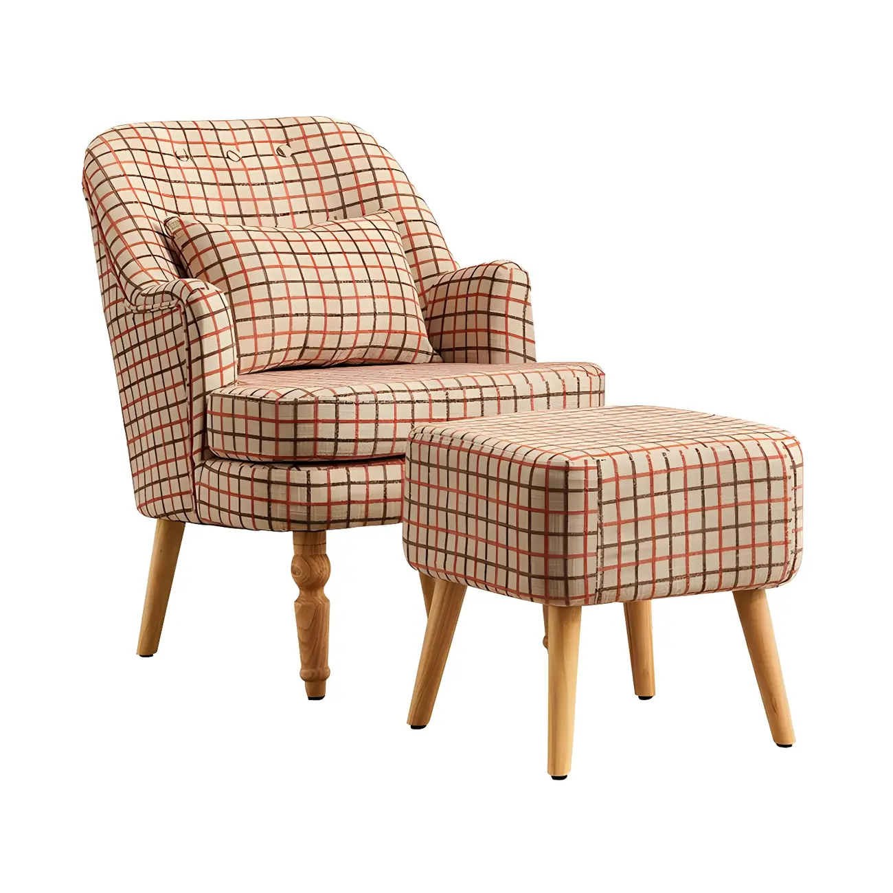 Scandinavian Patterned Upholstery Lounge Chair Image - 6 | homeyfad