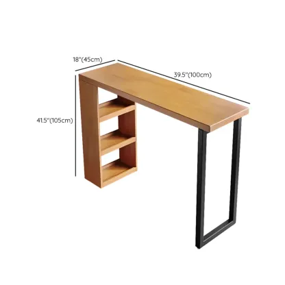 Nordic Pine Wood Rectangular Bar Table with Storage Rack for Dining Room #size