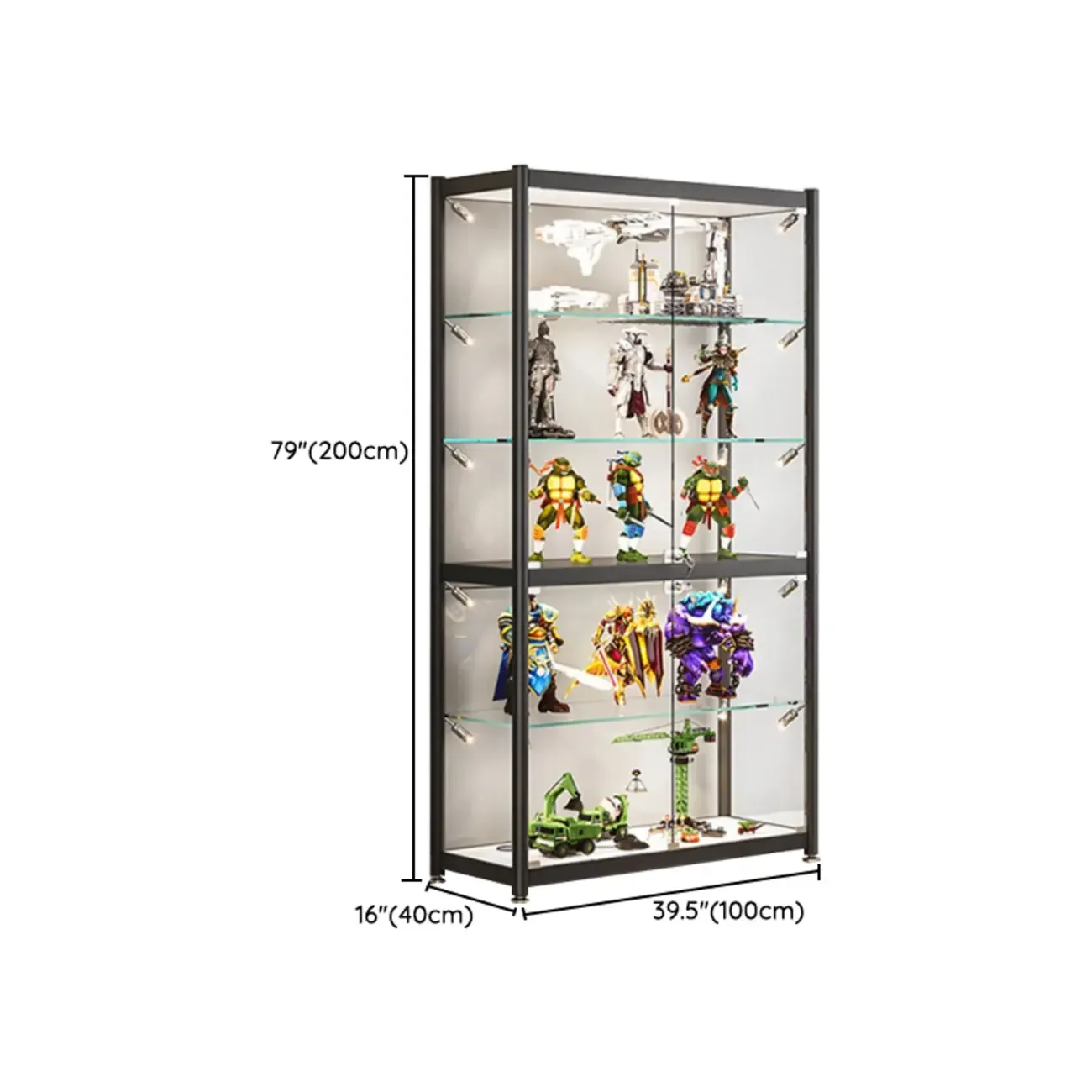 Metal Glass Display Cabinet Modern for Collectibles Image - 8