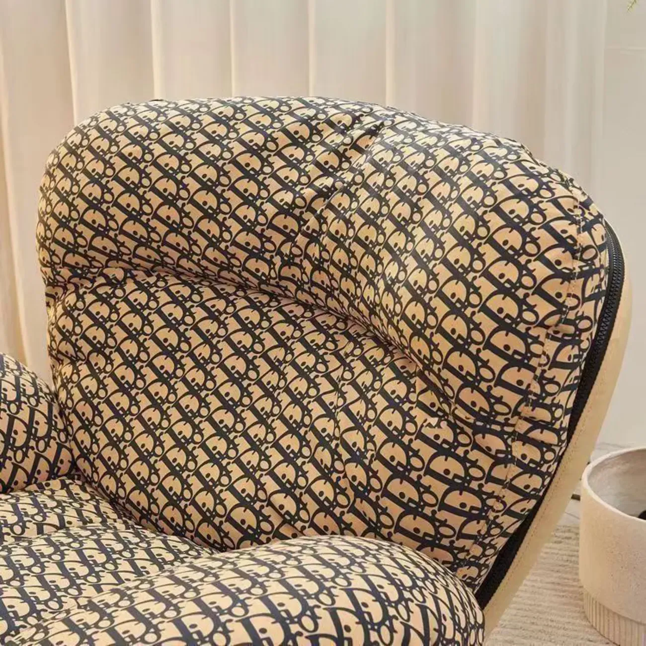 Modern Ergonomic Wingback Rocking Chair with Upholstered Image - 12