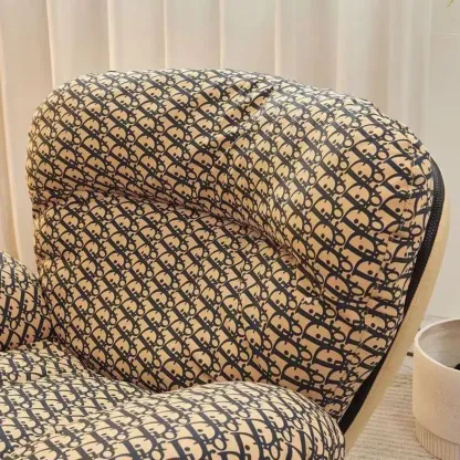 Modern Ergonomic Wingback Rocking Chair with Upholstered Image - 12