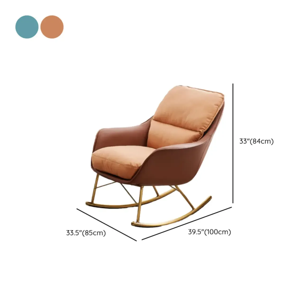 Houndstooth Upholstered Rocking Chair with Track Arm Image - 18