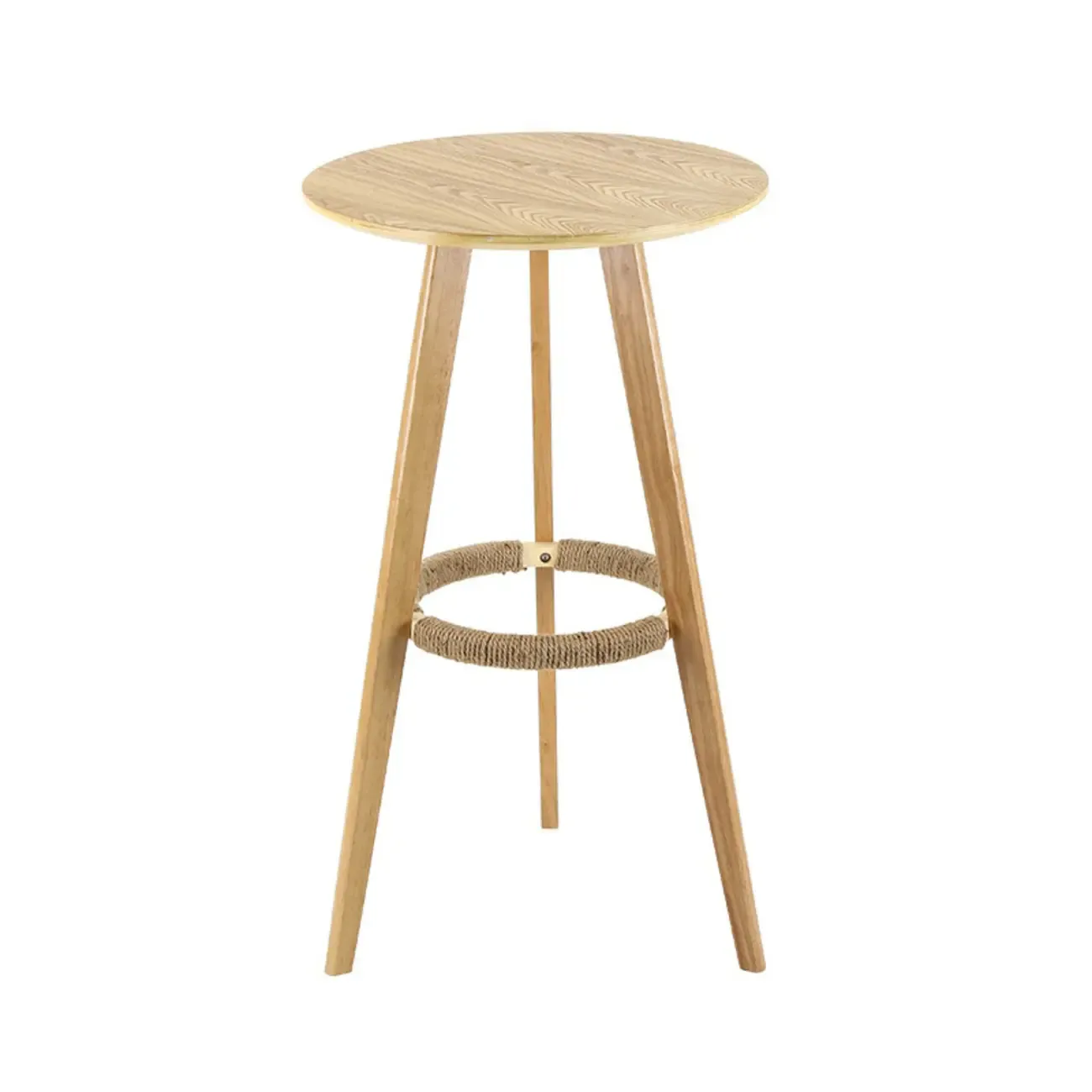 Modern Wooden Height Bar Table with Round Stools for Bistro Image - 2