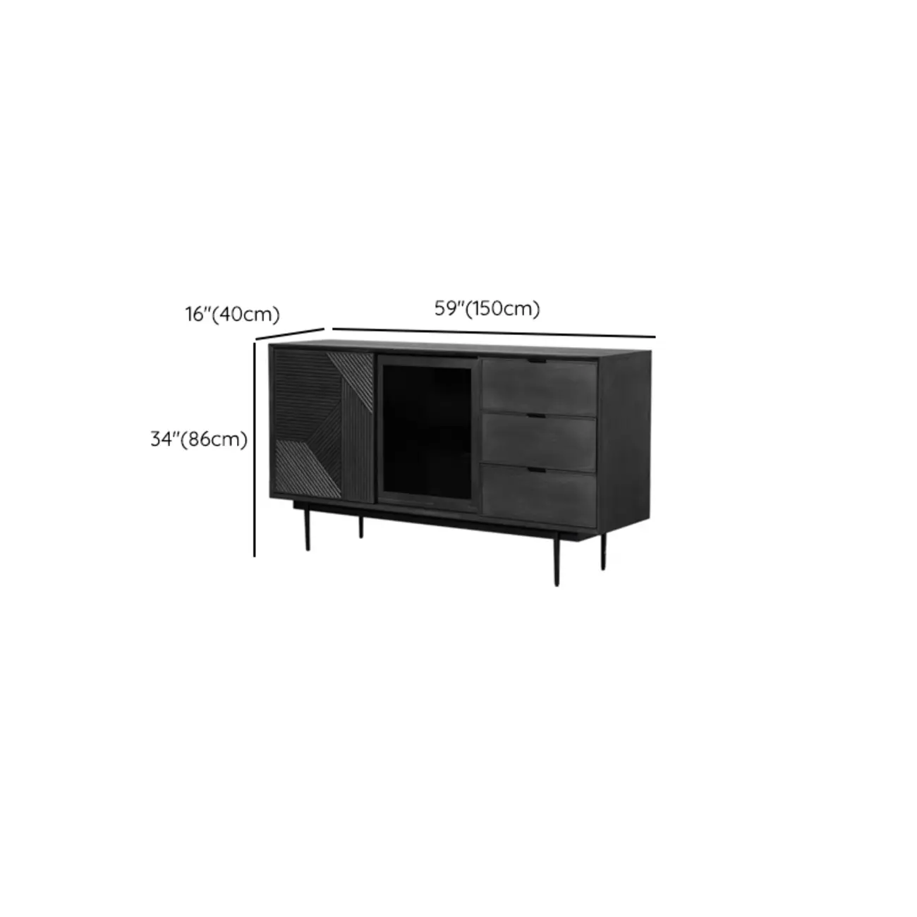 Modern Black Rectangle Cabinet for Living Room with Drawers #size | homeyfad