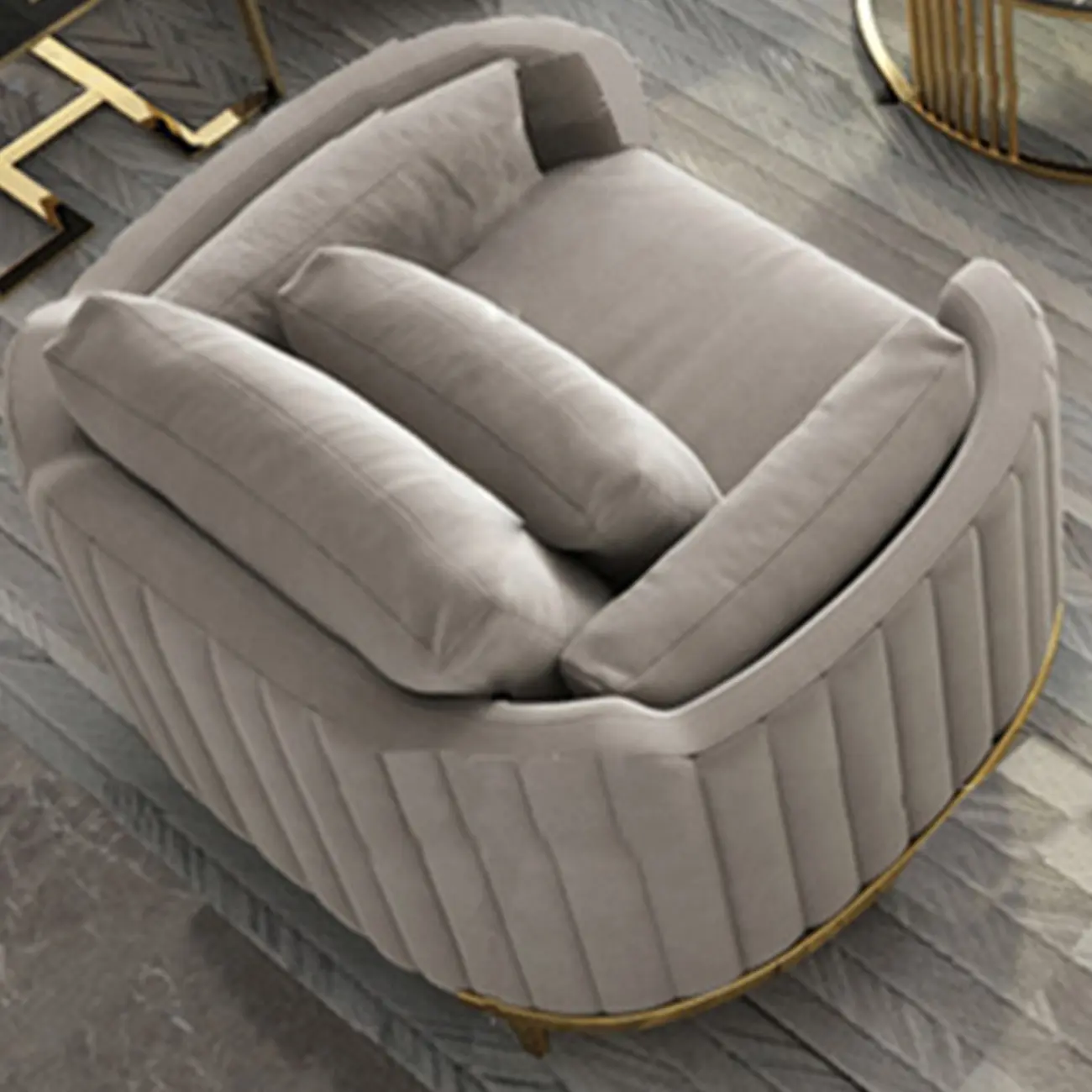 Modern Flannel Armchair with Pillow for Living Room Image - 2 | homeyfad