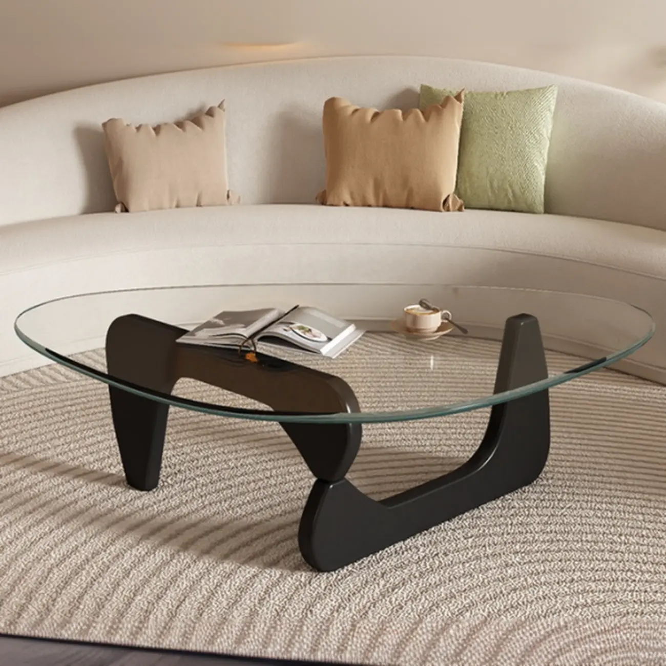 Modern Triangular  Glass Single Coffee Table with Sleek Design  Image - 1 | homeyfad