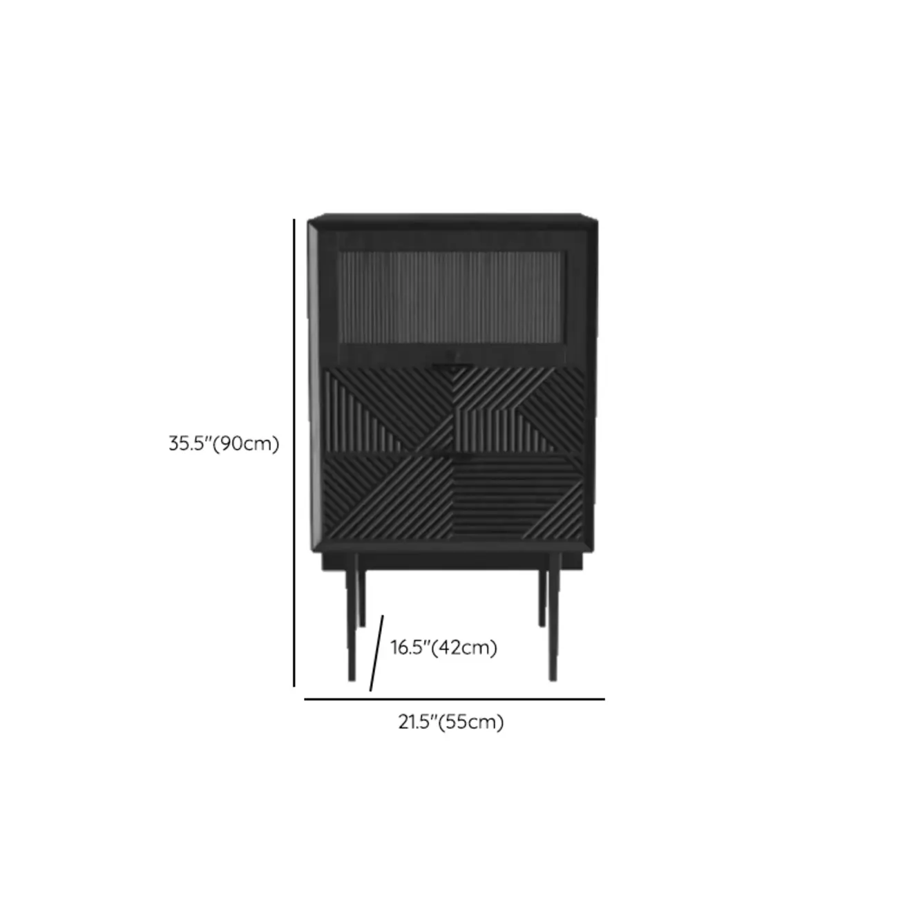 Modern Black Rectangle Cabinet for Living Room with Drawers Image - 17 | homeyfad