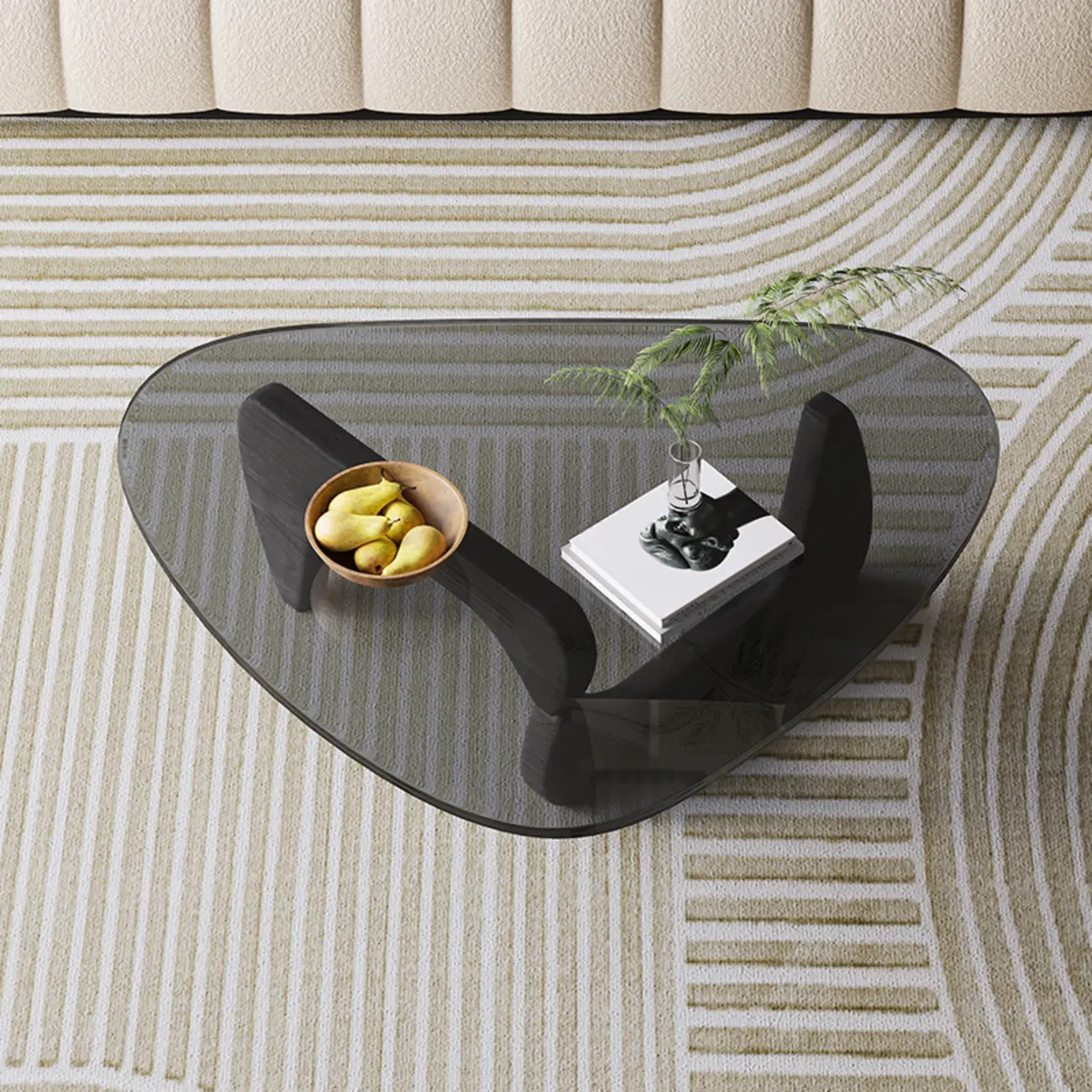 Modern Triangular  Glass Single Coffee Table with Sleek Design  Image - 2 | homeyfad
