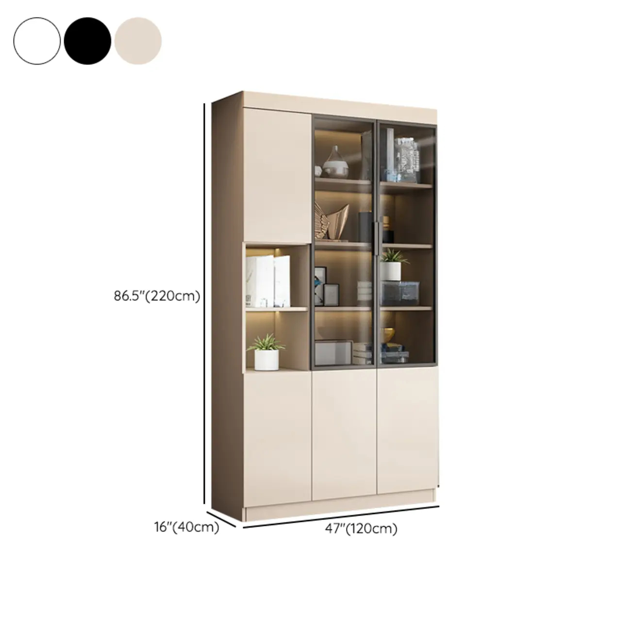 Modern Wooden Display Cabinet with Glass Shelves Image - 30 | homeyfad