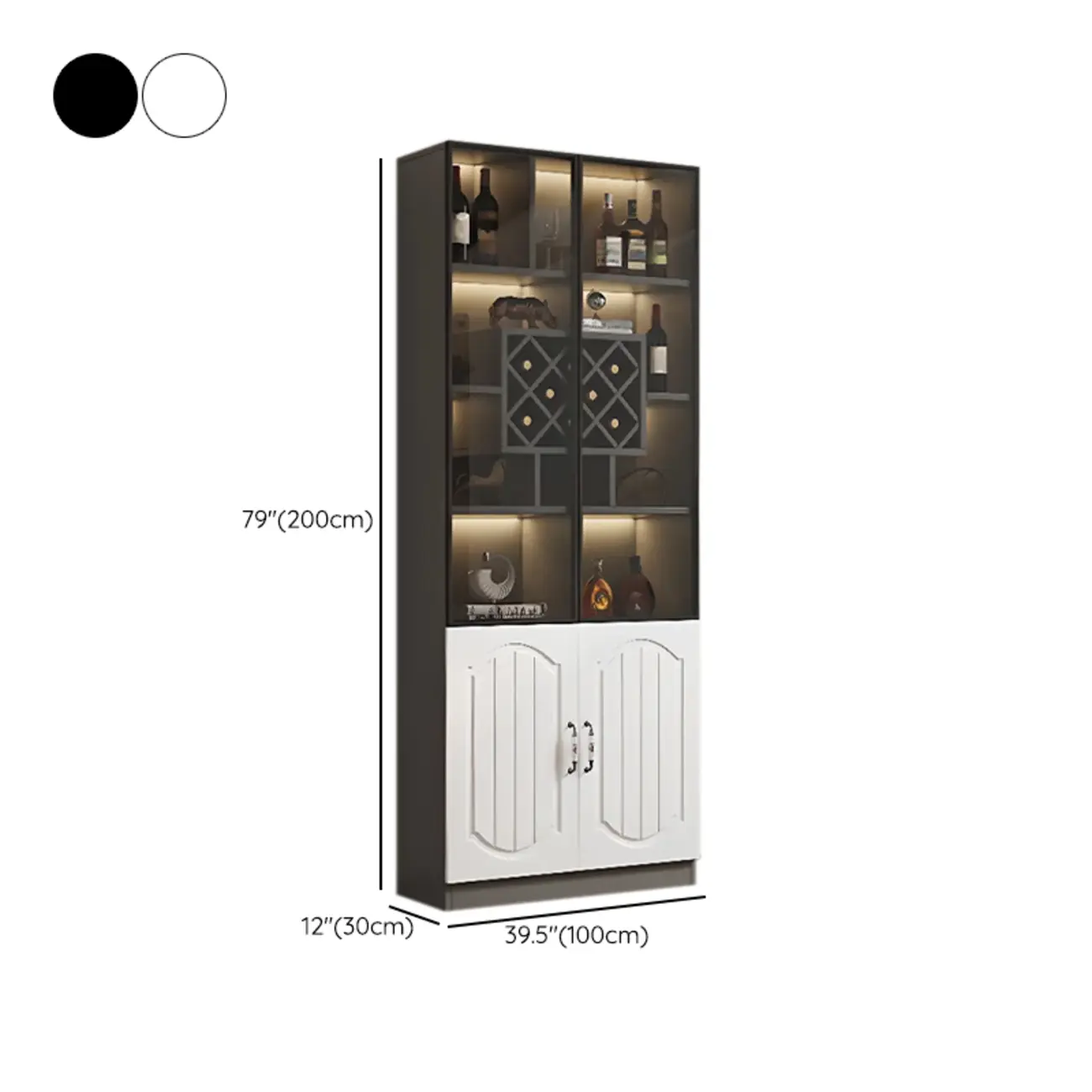 Stylish Glass Display Cabinet with Shelves & Lighting for Kitchen Image - 38 | homeyfad