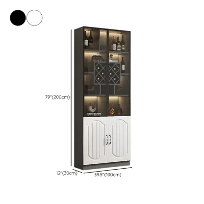 Stylish Glass Display Cabinet with Shelves & Lighting for Kitchen Image - 38