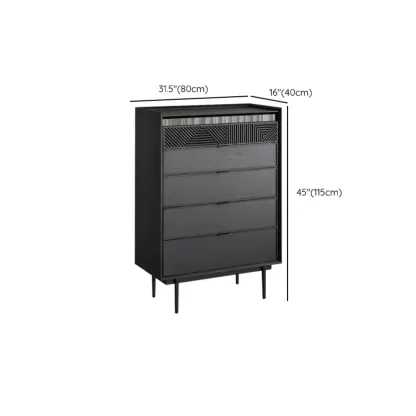 Modern Black Rectangle Cabinet for Living Room with Drawers Image - 20