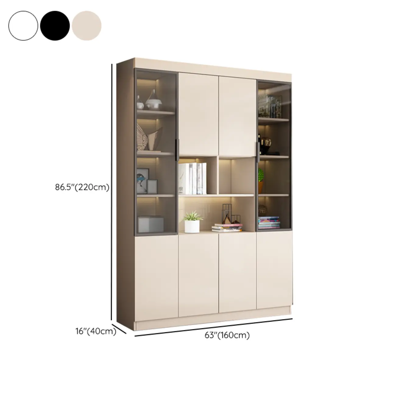 Modern Wooden Display Cabinet with Glass Shelves Image - 31 | homeyfad