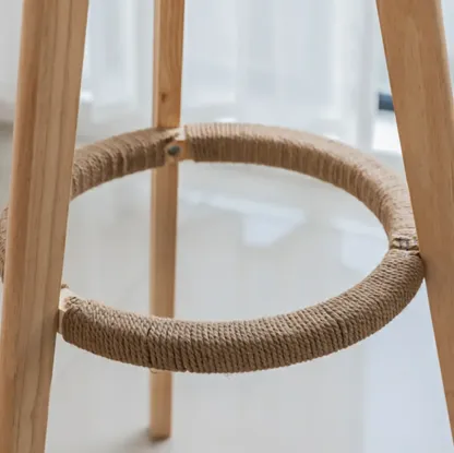 Modern Wooden Height Bar Table with Round Stools for Bistro Image - 9