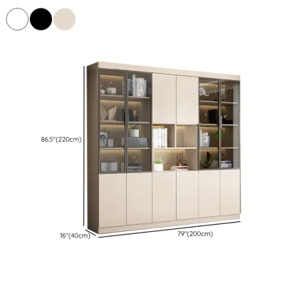 Modern Wooden Display Cabinet with Glass Shelves Image - 32