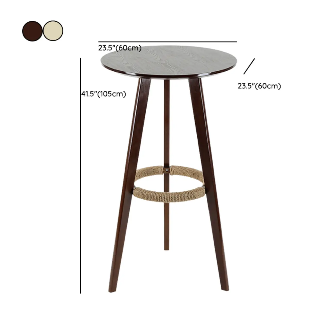 Modern Wooden Height Bar Table with Round Stools for Bistro #size