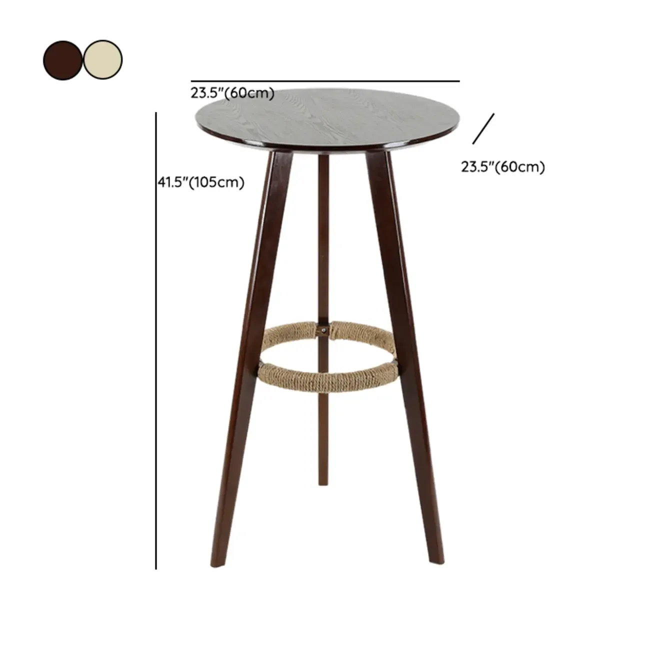 Modern Wooden Height Bar Table with Round Stools for Bistro #size