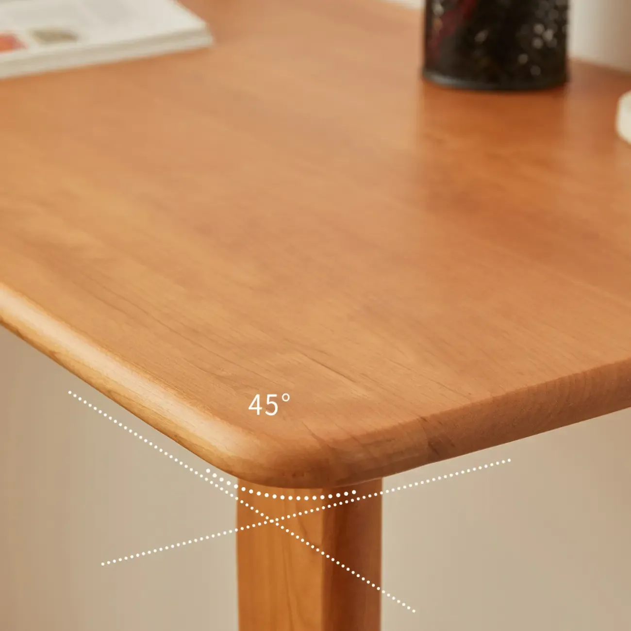 Scandinavian Cherry Wood Narrow Bar Table with Footrest for Dining Image - 7