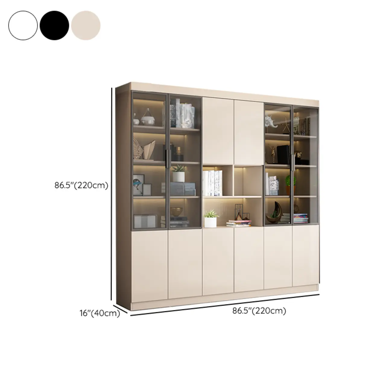 Modern Wooden Display Cabinet with Glass Shelves Image - 33 | homeyfad