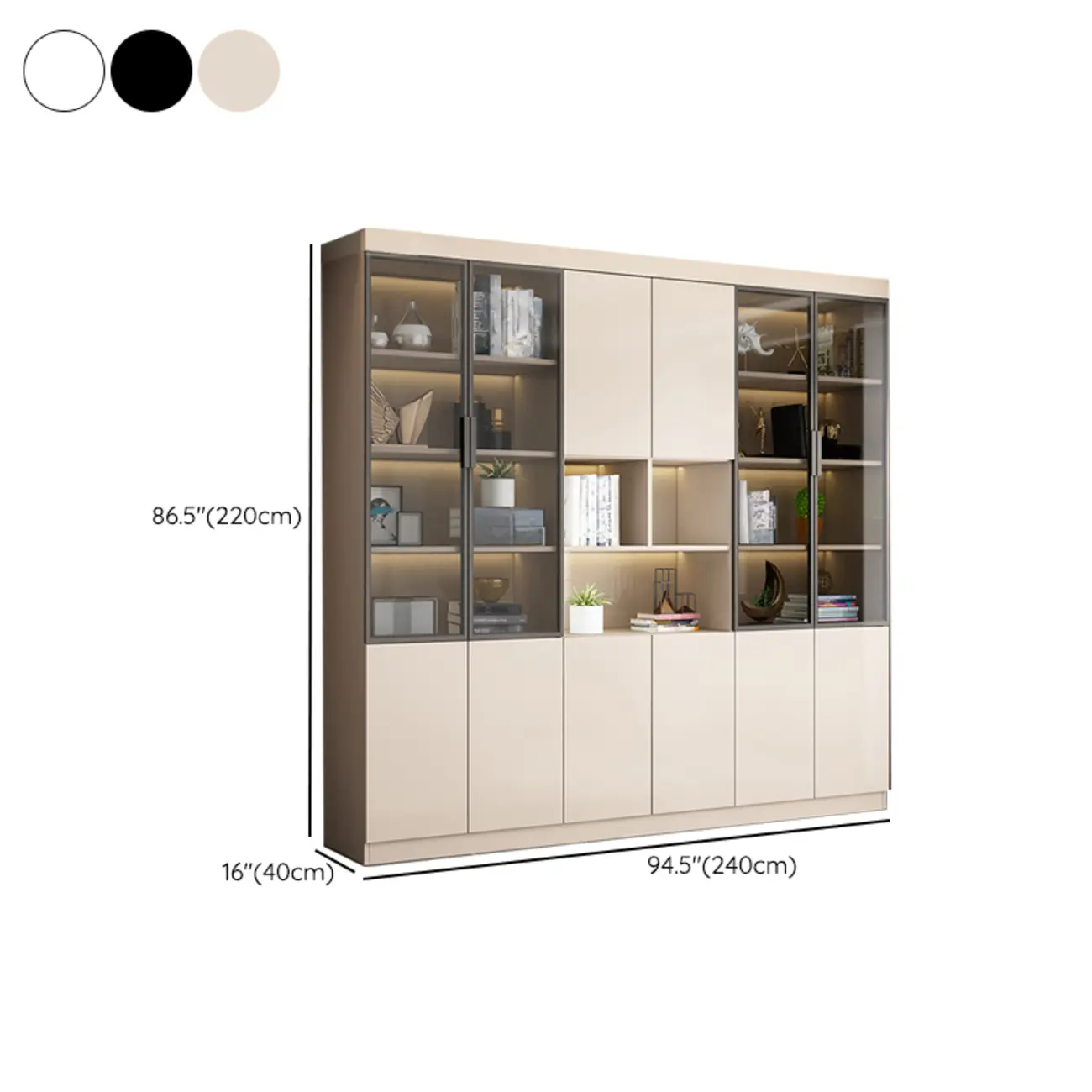 Modern Wooden Display Cabinet with Glass Shelves Image - 34 | homeyfad