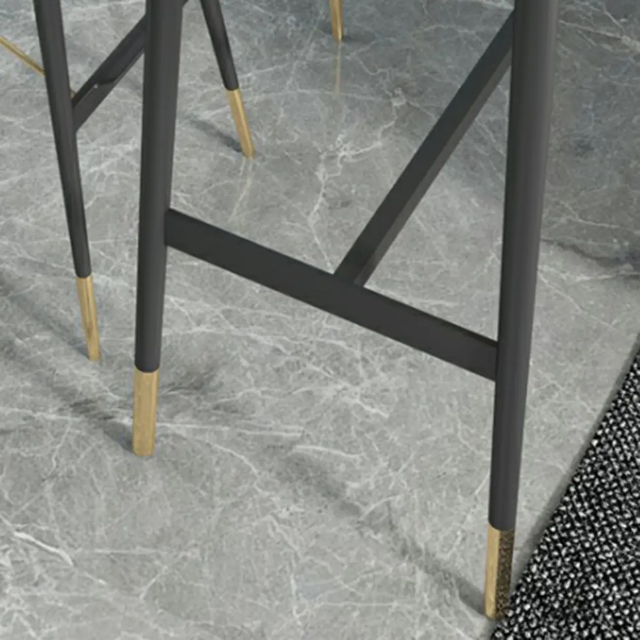 Designer Black Metal Bar Table with Gold Footrest for Modern Home Image - 10 | homeyfad