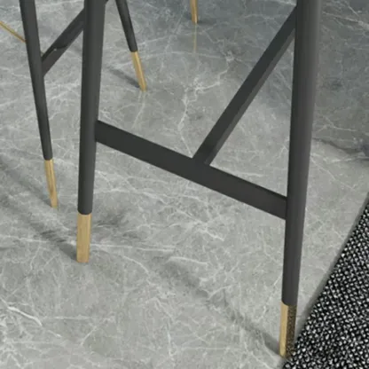 Designer Black Metal Bar Table with Gold Footrest for Modern Home Image - 10