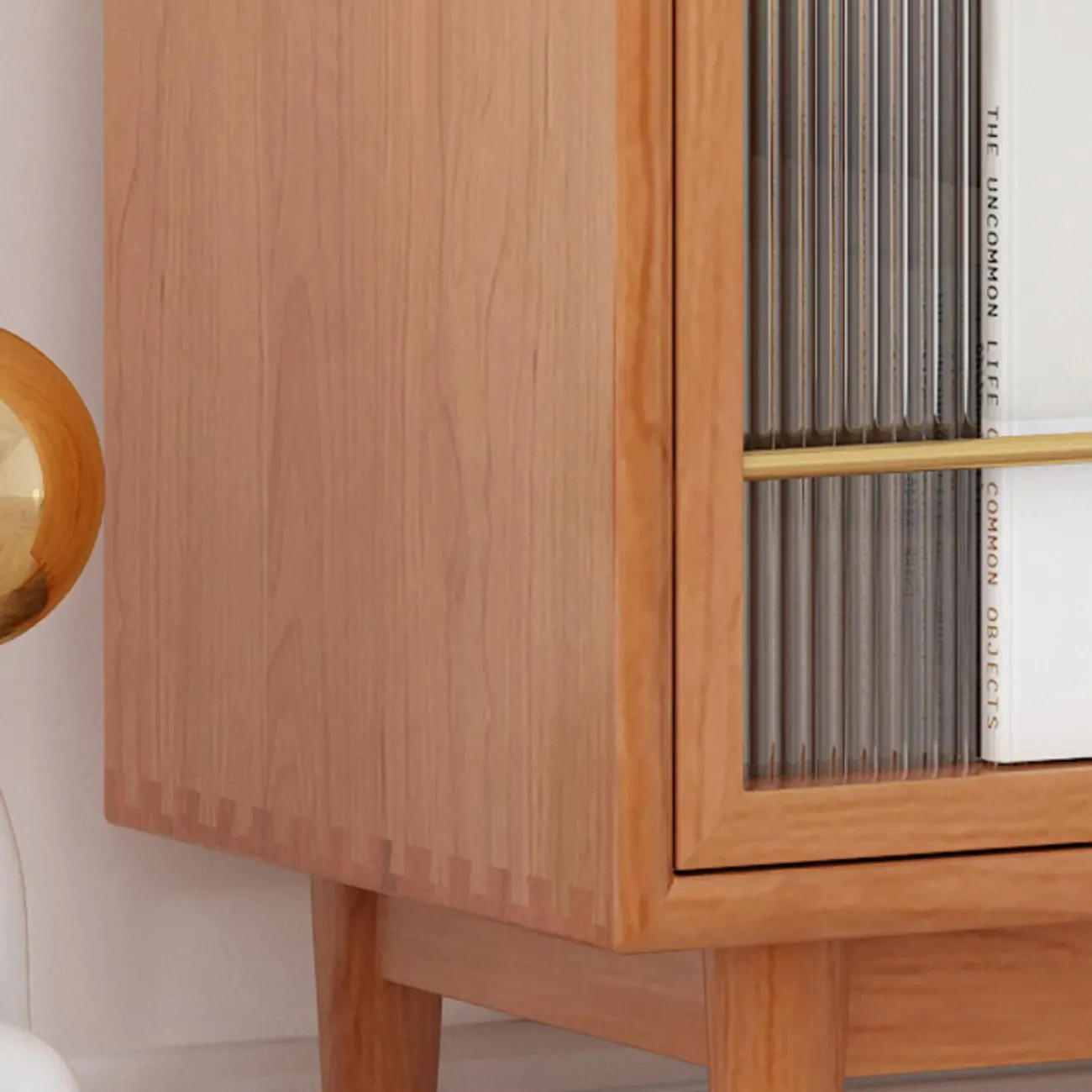 Wooden Display Cabinet with Rattan Doors for Bedroom Image - 14